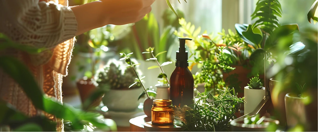 Farmácia viva com plantas e óleos essenciais brasileiros